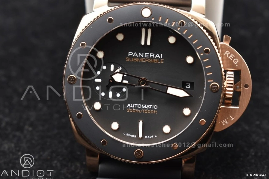 992 Black on Best Strap PAM2164 Rubber P VSF 42mm Black Submersible Edition WrinkleFree Dial 0213